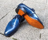 burnishable blue calf 2 eyelet derby handmade shoes by rozsnyai (4)